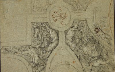 Design for the Decorative Framework of the Ceiling for the Camerino Farnese by Annibale Carracci